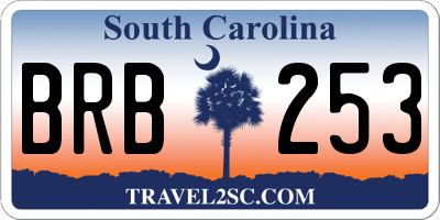 SC license plate BRB253
