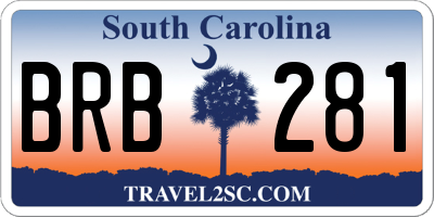 SC license plate BRB281