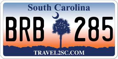 SC license plate BRB285