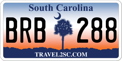 SC license plate BRB288