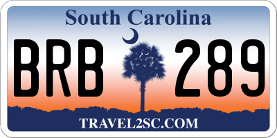 SC license plate BRB289