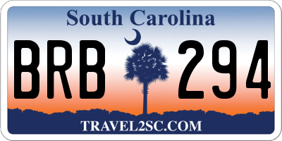 SC license plate BRB294