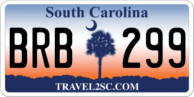 SC license plate BRB299