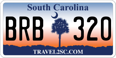 SC license plate BRB320