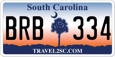 SC license plate BRB334