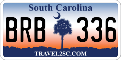 SC license plate BRB336