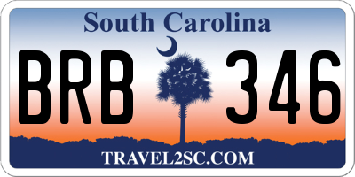 SC license plate BRB346