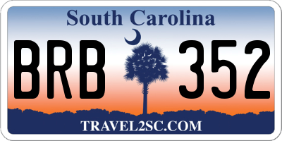 SC license plate BRB352
