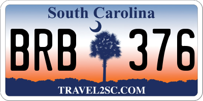 SC license plate BRB376