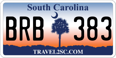 SC license plate BRB383