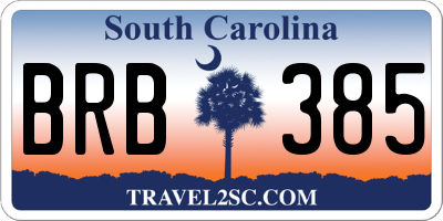 SC license plate BRB385