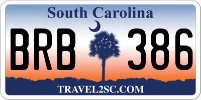 SC license plate BRB386