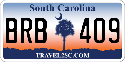 SC license plate BRB409