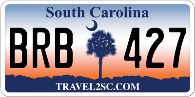SC license plate BRB427