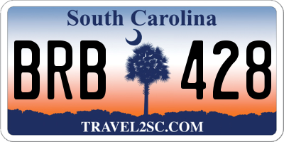 SC license plate BRB428