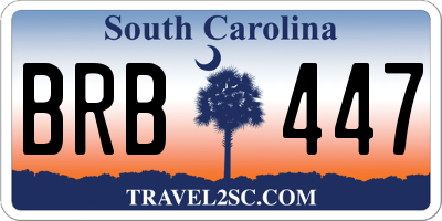 SC license plate BRB447