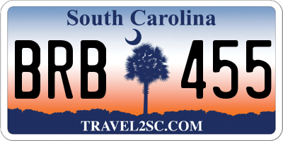 SC license plate BRB455