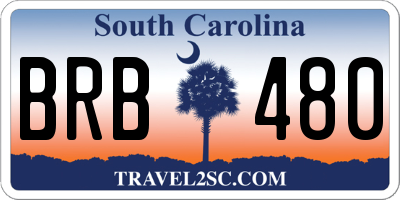 SC license plate BRB480