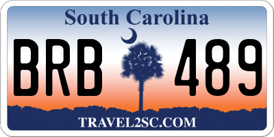 SC license plate BRB489