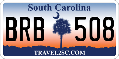 SC license plate BRB508