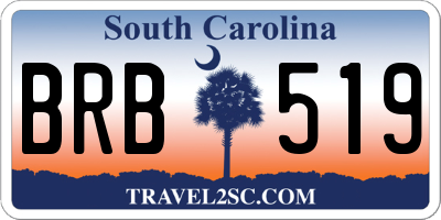 SC license plate BRB519
