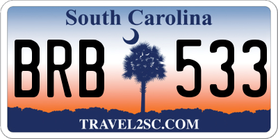 SC license plate BRB533
