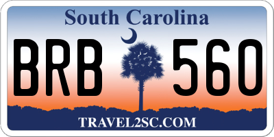 SC license plate BRB560