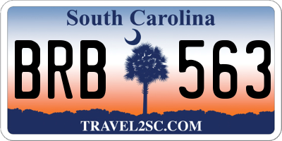 SC license plate BRB563