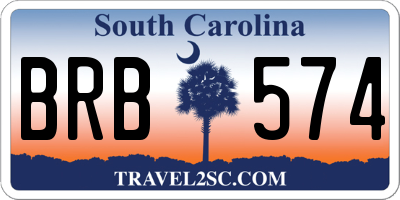SC license plate BRB574