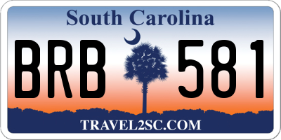 SC license plate BRB581