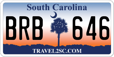 SC license plate BRB646