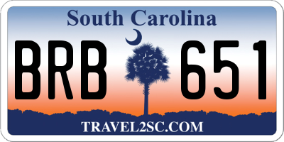 SC license plate BRB651