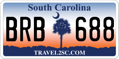 SC license plate BRB688