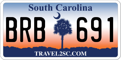 SC license plate BRB691