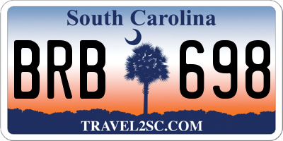 SC license plate BRB698