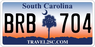SC license plate BRB704