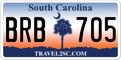 SC license plate BRB705