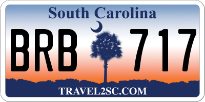 SC license plate BRB717