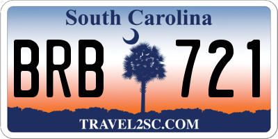 SC license plate BRB721