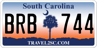 SC license plate BRB744