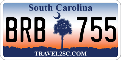 SC license plate BRB755