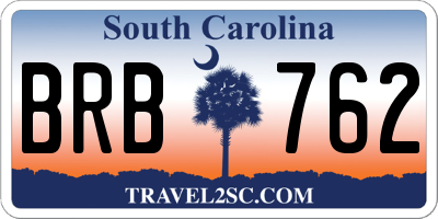 SC license plate BRB762