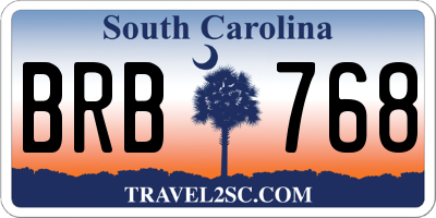 SC license plate BRB768