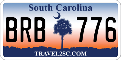 SC license plate BRB776