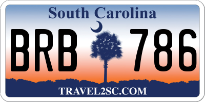 SC license plate BRB786