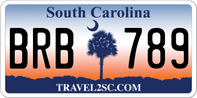 SC license plate BRB789