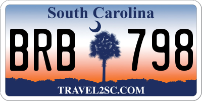 SC license plate BRB798
