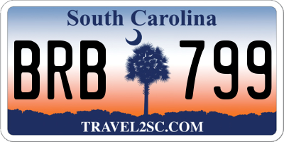 SC license plate BRB799