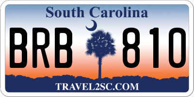 SC license plate BRB810