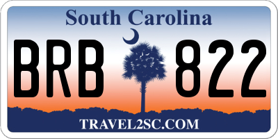 SC license plate BRB822